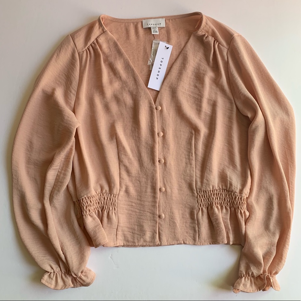 Topshop V Neck Long Sleeves Blouse